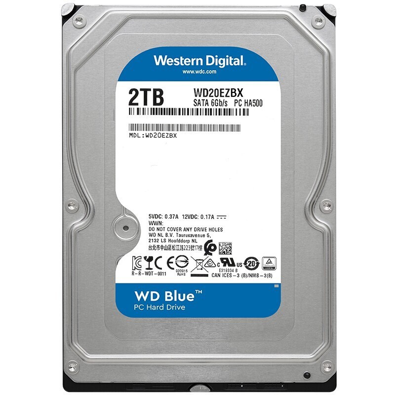 WD西部数据WD20EZAZ台式机硬盘2T西数蓝盘2tb64M/256M缓存 WD西部数据WD20EZAZ台式机硬盘2T西数蓝盘2tb64M/256M缓存